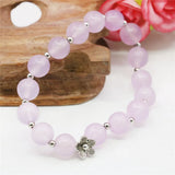 10mm Round Amethysts Bracelet Natural Stone Elastic Jewelry Hand Women