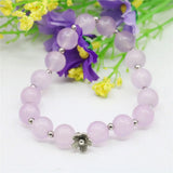 10mm Round Amethysts Bracelet Natural Stone Elastic Jewelry Hand Women