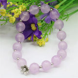 10mm Round Amethysts Bracelet Natural Stone Elastic Jewelry Hand Women