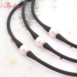10mm Freshwater Pearl Silicone Bracelet Necklace Natural Stone Beads