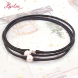10mm Freshwater Pearl Silicone Bracelet Necklace Natural Stone Beads