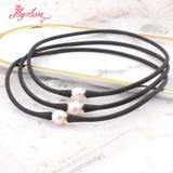 10mm Freshwater Pearl Silicone Bracelet Necklace Natural Stone Beads