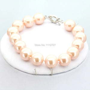 10mm Glass Pearl Bracelet for Women Girls - Round Beads Christmas Jewelry