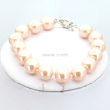 10mm Glass Pearl Bracelet for Women Girls - Round Beads Christmas Jewelry