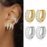 10mm CZ Zircon Small Hoop Earrings Silver Circle Cartilage Ear Huggie Jewelry