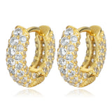 10mm CZ Zircon Small Hoop Earrings Silver Circle Cartilage Ear Huggie Jewelry