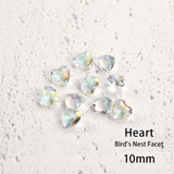 10mm Heart Crystals Rhinestones Glass Beads DIY Clothing Decoration