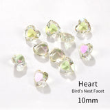 10mm Heart Crystals Rhinestones Glass Beads DIY Clothing Decoration