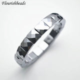 10mm Rhodium Silver Metal Bead Bracelet Elastic Line Fine Jewelry