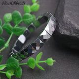 10mm Rhodium Silver Metal Bead Bracelet Elastic Line Fine Jewelry