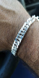 10mm 925 Sterling Silver Chain Bracelet Men's Jewelry