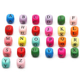 10mm Alphabet Letter Wood Beads Square Spacer DIY Jewelry Making