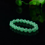 Light Green Jade Gemstone Round Beads Stretch Bracelet