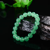 Light Green Jade Gemstone Round Beads Stretch Bracelet