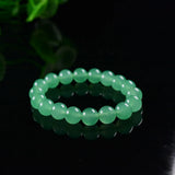 Light Green Jade Gemstone Round Beads Stretch Bracelet