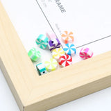 10mm Lollipop Polymer Clay Beads Flat Round Loose Spaced For Jewelry Making