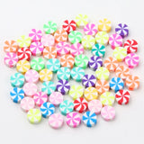 10mm Lollipop Polymer Clay Beads Flat Round Loose Spaced For Jewelry Making