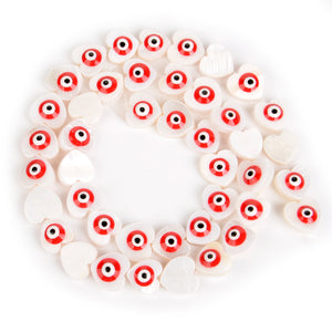 10mm Heart Eye Shell Beads Natural Mother of Pearl for Jewelry Making DIY