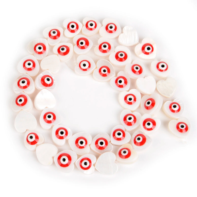 10mm Heart Eye Shell Beads Natural Mother of Pearl for Jewelry Making DIY