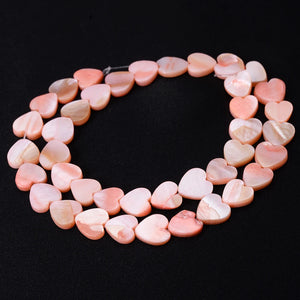 10mm Love Shape Shell Beads Colorful Mother of Pearl for DIY Jewelry Making