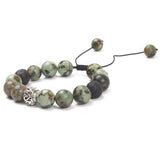 10mm Malachite Yellow Tiger Eye African Turquoise Bracelet with Lucky Ball