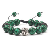10mm Malachite Yellow Tiger Eye African Turquoise Bracelet with Lucky Ball
