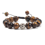 10mm Malachite Yellow Tiger Eye African Turquoise Bracelet with Lucky Ball