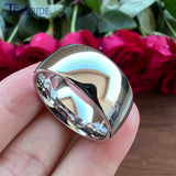 10mm Tungsten Wedding Band Domed Polished Comfort Fit