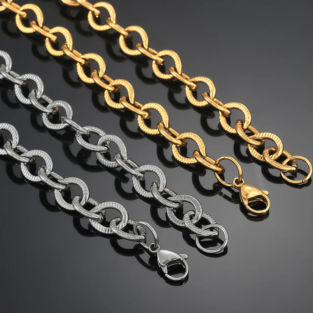 10mm Stainless Steel Cable Chain Necklace 14-30 Inch