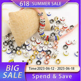 10mm Metal Rhinestone Spacer Big Hole Beads For DIY Jewelry Making