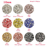 10mm Metal Rhinestone Spacer Big Hole Beads For DIY Jewelry Making