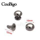 10mm Metal Spike Round Rivets Studs Double Cap Leathercraft Punk Rock