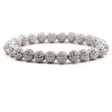 Zircon Ball Alloy Beads Bracelet Bangle Elastic Bracelet Jewelry