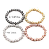 Zircon Ball Alloy Beads Bracelet Bangle Elastic Bracelet Jewelry