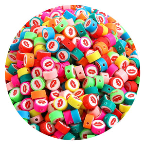 10mm Polymer Clay Beads Mix Cloud/Smiley/Heart/Letter/Superheros Spacer Beads