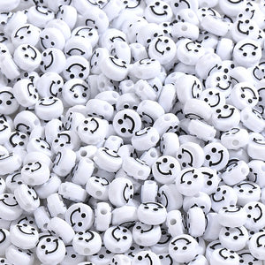 10mm Smile Face Acrylic Spacer Beads Mixcolor DIY Jewelry Bracelet Necklace