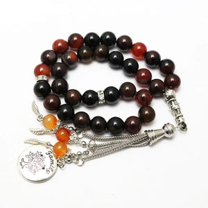 10mm Muslim Gift Islam 33 Agate Stone Prayer Beads Bracelet Rosary