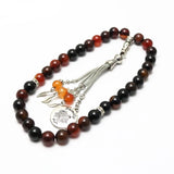 10mm Muslim Gift Carnelian Stone Prayer Bead Bracelet Rosary Tasbih