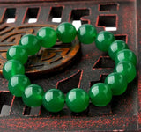 10mm Natural Agate Green Jade Bracelet Men Women Jewelry Amulet