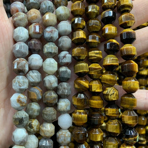 10mm Crazy Agate Yellow Tiger Eye Stone Beads 15'' DIY Loose Beads