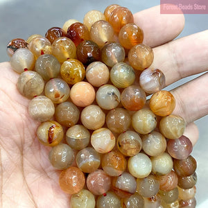 10mm Cracked Dream Dragon Veins Agates Round Beads 15'' Strand