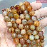 10mm Cracked Dream Dragon Veins Agates Round Beads 15'' Strand