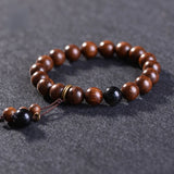 10mm Golden Sandalwood Wooden Prayer Beads Bracelets Buddha Meditation Beads