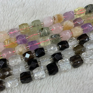 10mm Mix White Rock Smoky Quartz Beads 15'' Cube DIY Jewelry Making