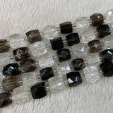 10mm Mix White Rock Smoky Quartz Beads 15'' Cube DIY Jewelry Making