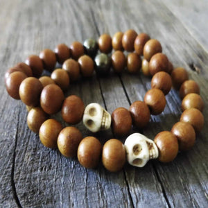10mm Nangka Wood Pyrite Howlite Bracelet Chakras