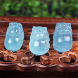 10mm Ocean Aquamarine Pixiu/Piyao Pendant for Love & Wealth