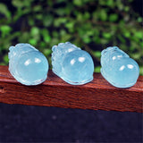 10mm Ocean Aquamarine Pixiu/Piyao Pendant for Love & Wealth