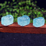 10mm Ocean Aquamarine Pendant Pixiu Jewelry For Love Wealth Luck