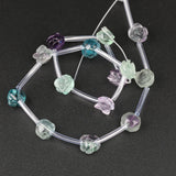 10mm Rainbow Fluorite Rose Flower Beads, Natural Stone Earrings Jewelry Making